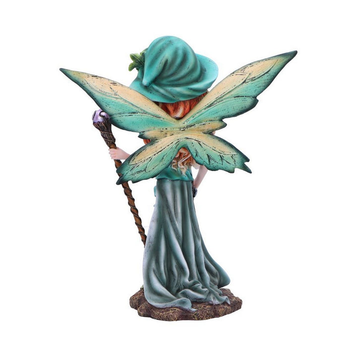Forest Fae Fairy with Jewel Staff and Dragon Figurine D6988A25