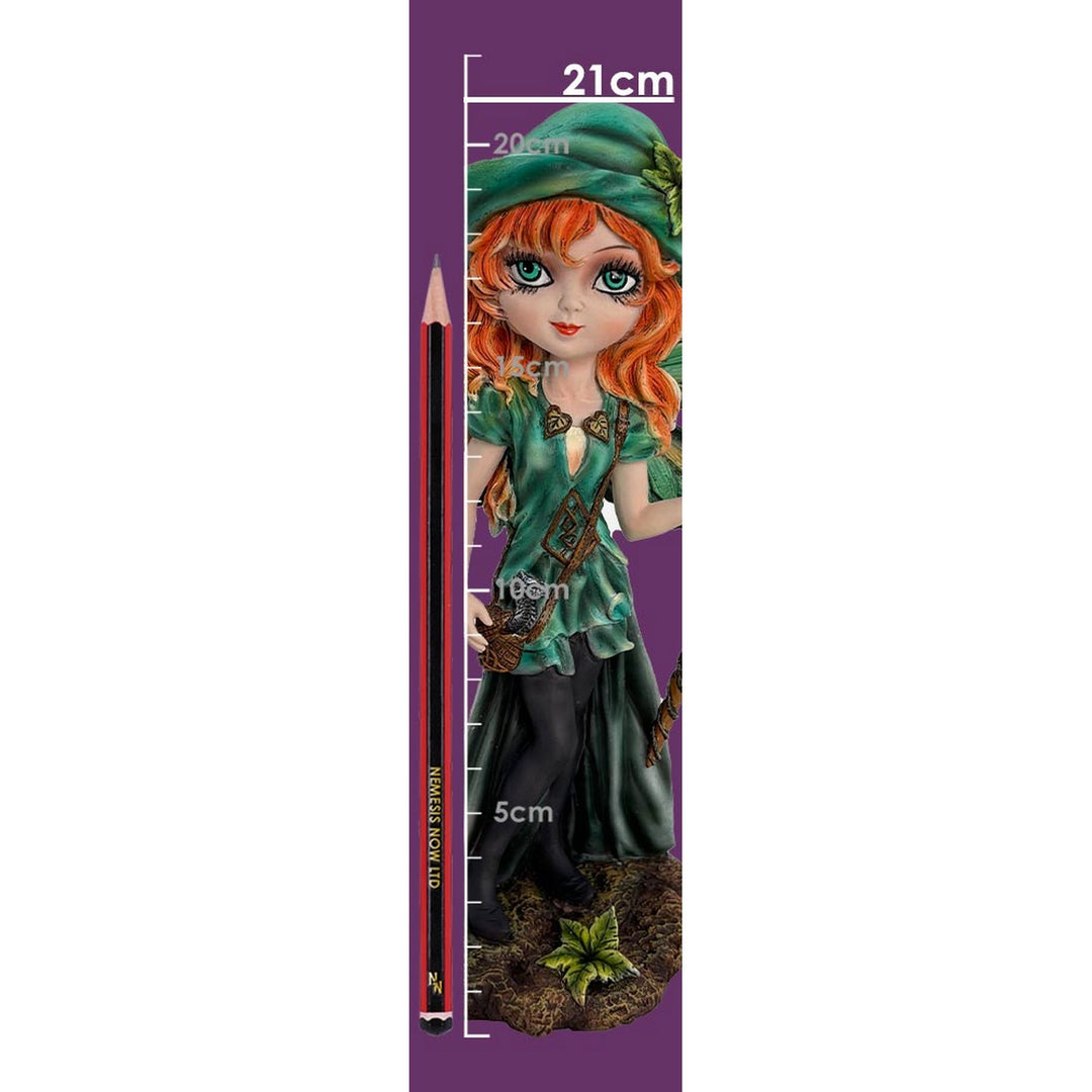 Forest Fae Fairy with Jewel Staff and Dragon Figurine D6988A25