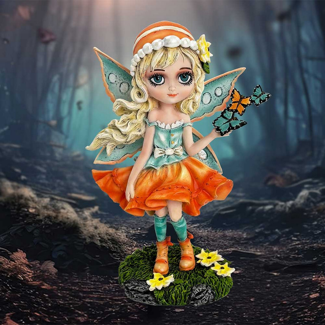 Summer Fae Fairy Figurine with Butterflies and Flowers D6989A25