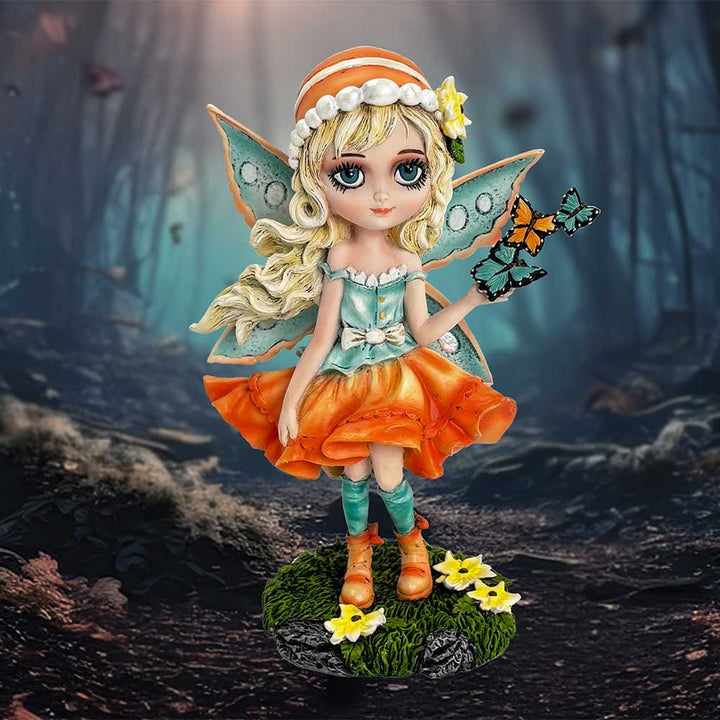 Summer Fae Fairy Figurine with Butterflies and Flowers D6989A25