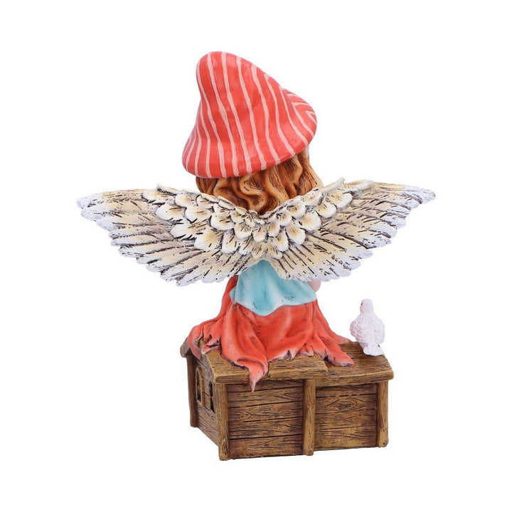 Autumn Fae Fairy Figurine with Dream Catcher and Bird D6990A25
