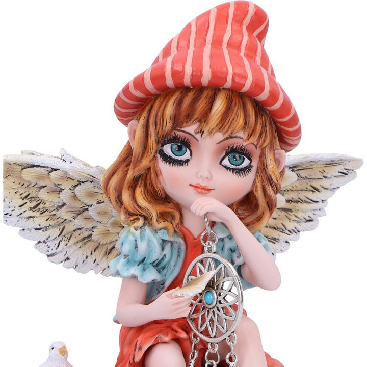 Autumn Fae Fairy Figurine with Dream Catcher and Bird D6990A25