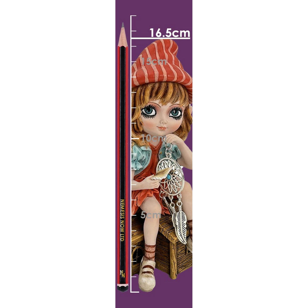 Autumn Fae Fairy Figurine with Dream Catcher and Bird D6990A25