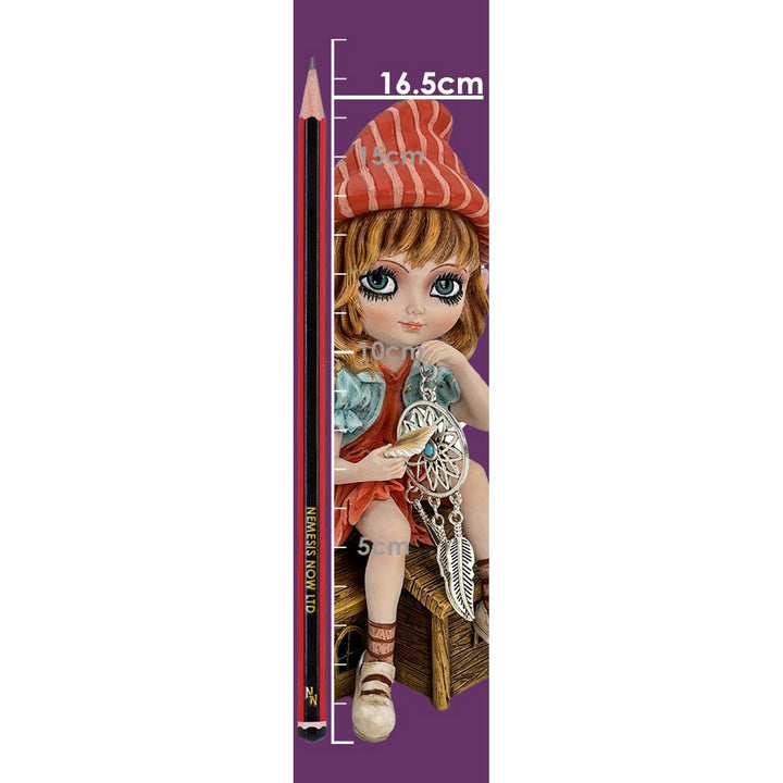Autumn Fae Fairy Figurine with Dream Catcher and Bird D6990A25