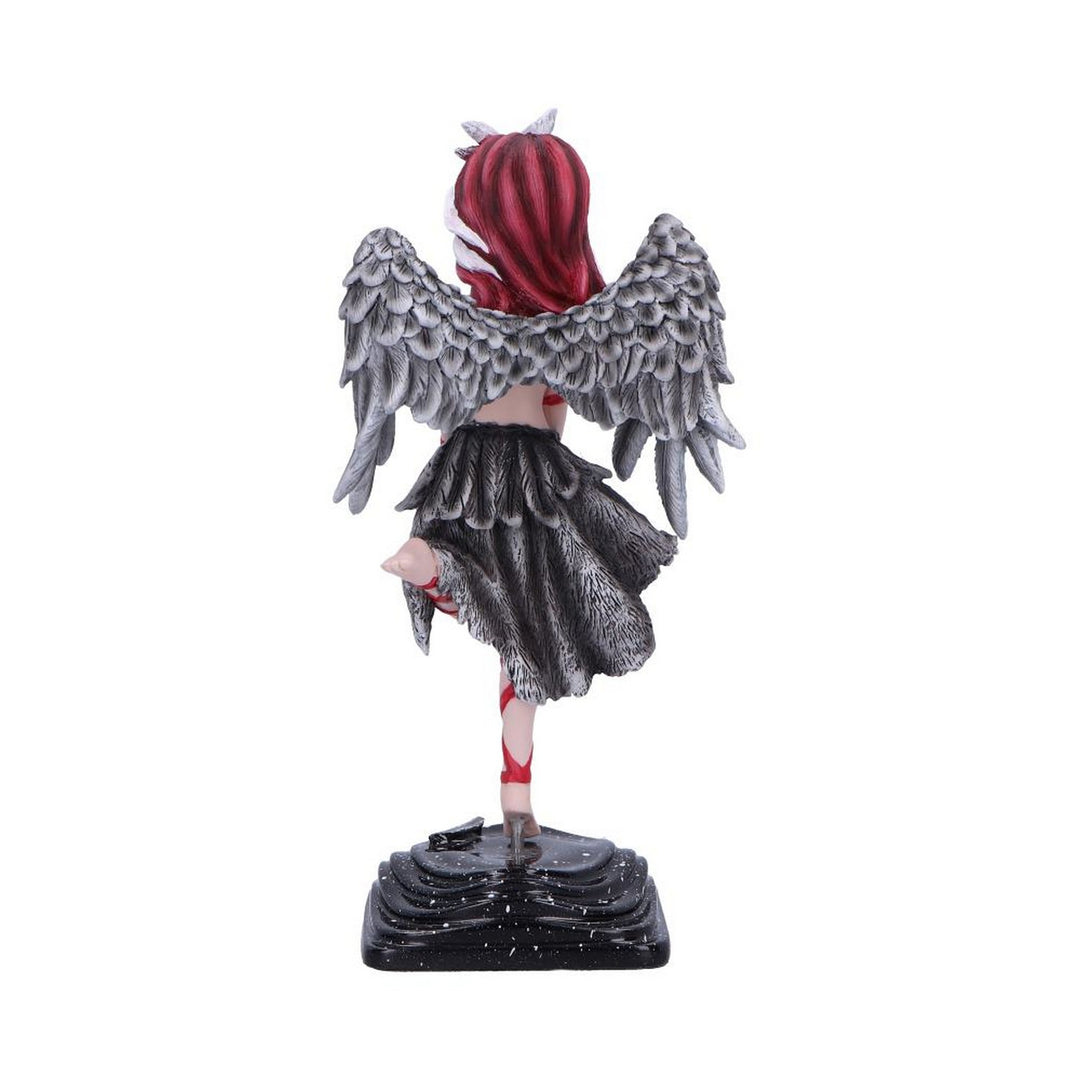 Shadow Fae Fairy Figurine with Feathered Skirt and Skull Accessory D6992A25