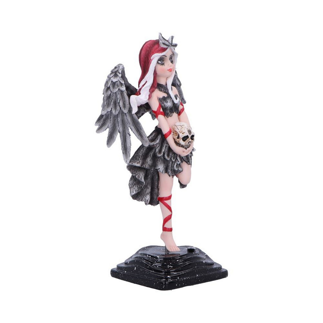 Shadow Fae Fairy Figurine with Feathered Skirt and Skull Accessory D6992A25
