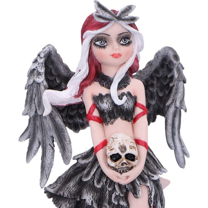 Shadow Fae Fairy Figurine with Feathered Skirt and Skull Accessory D6992A25
