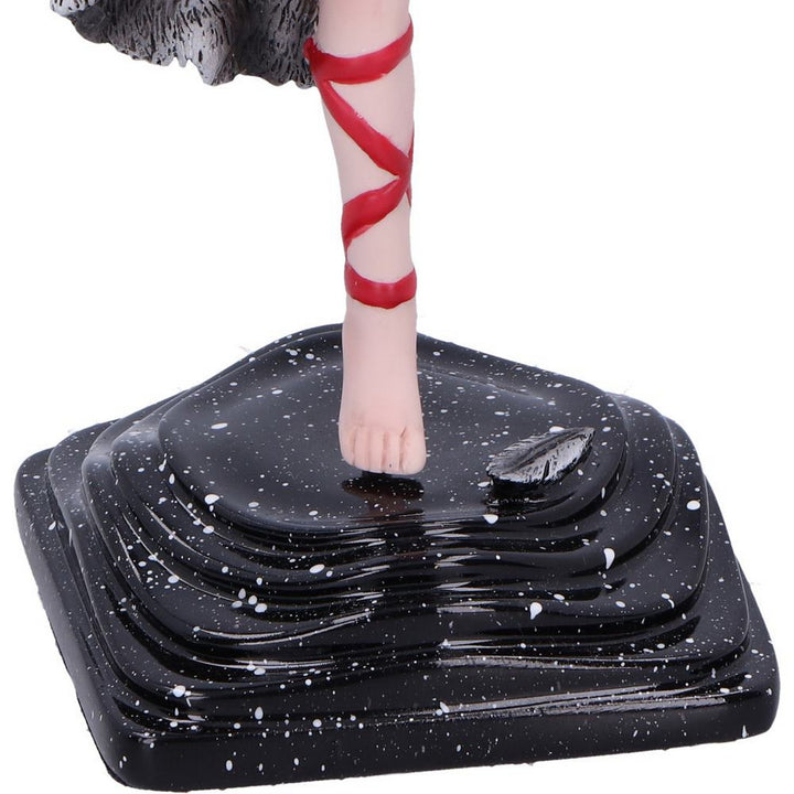 Shadow Fae Fairy Figurine with Feathered Skirt and Skull Accessory D6992A25