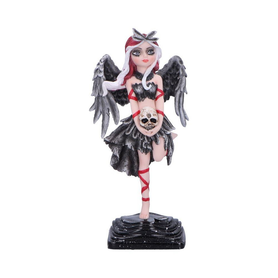 Shadow Fae Fairy Figurine with Feathered Skirt and Skull Accessory D6992A25