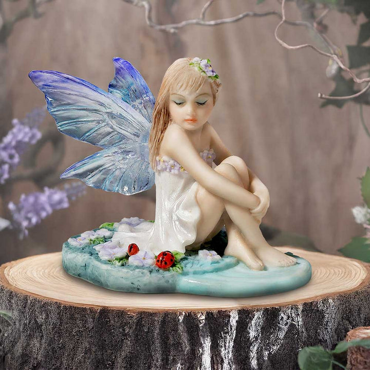 Jenna - Serene fairy with purple lilies and ladybugs D6997A25