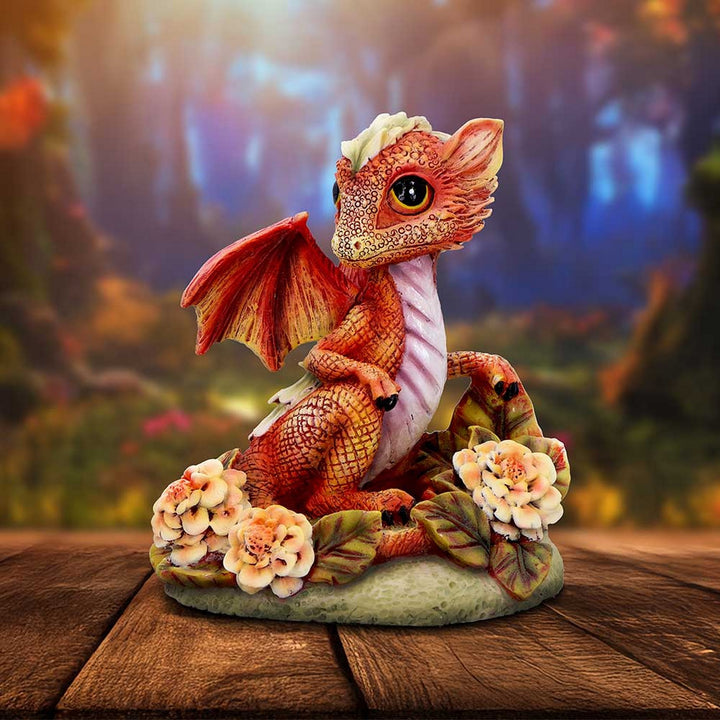 Marigold Flower Dragon Figurine D7059M25