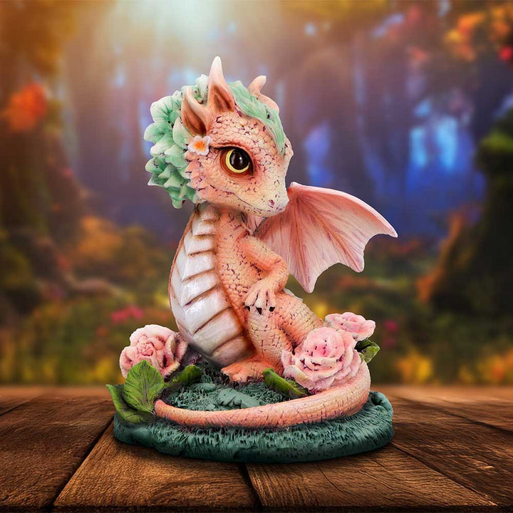 Carnation Flower Dragon Figurine D7060M25