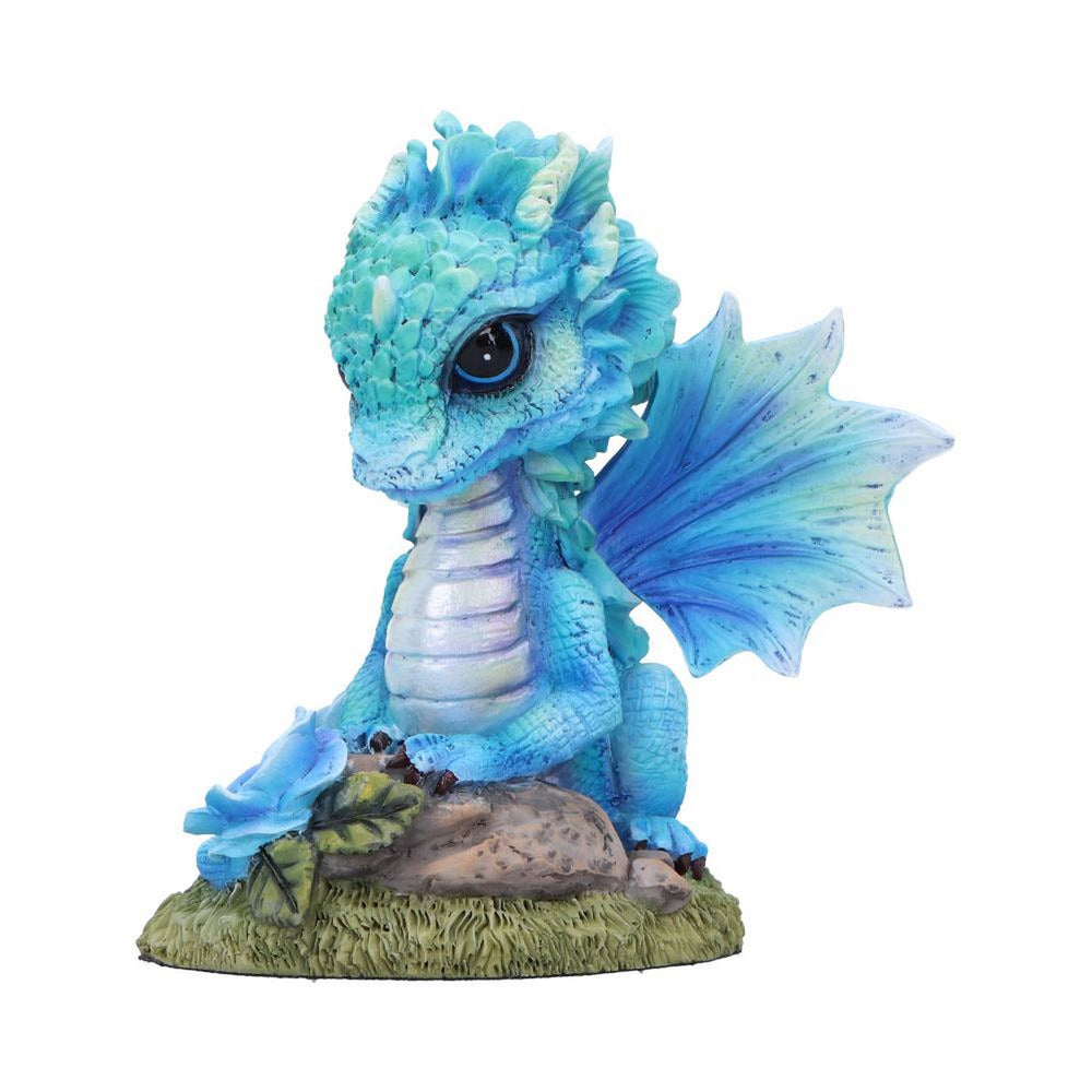 Blue Poppy Flower Dragon Figurine D7061M25