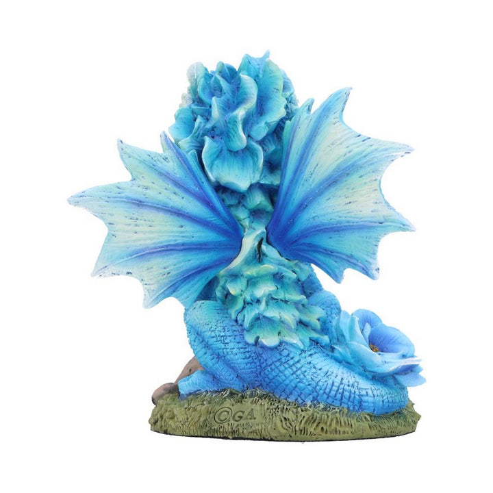 Blue Poppy Flower Dragon Figurine D7061M25