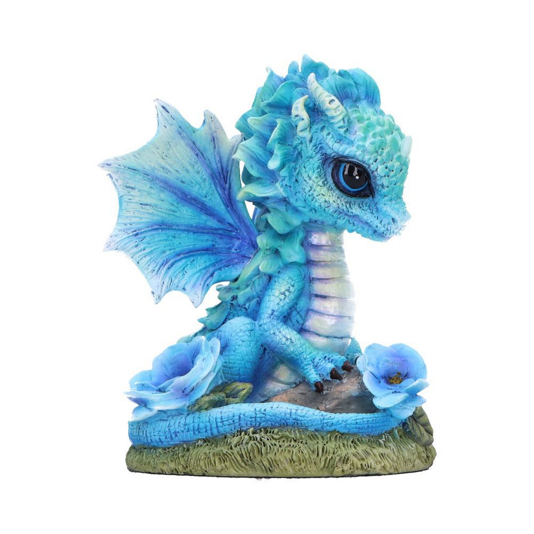 Blue Poppy Flower Dragon Figurine D7061M25