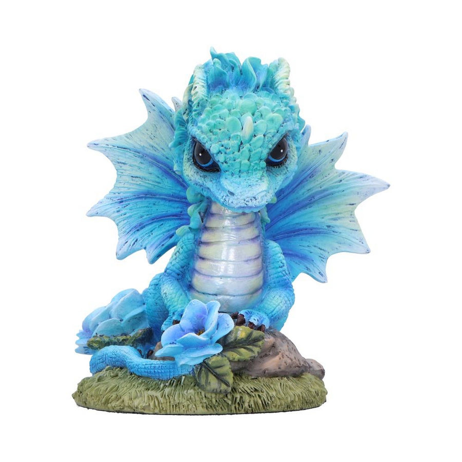 Blue Poppy Flower Dragon Figurine D7061M25