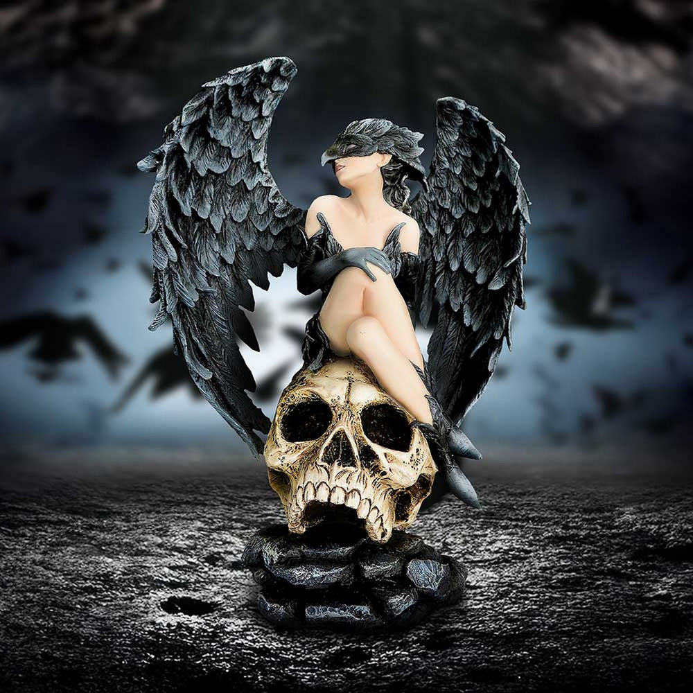 Riven  Gothic Winged Figurine on Skull Base D7170B25