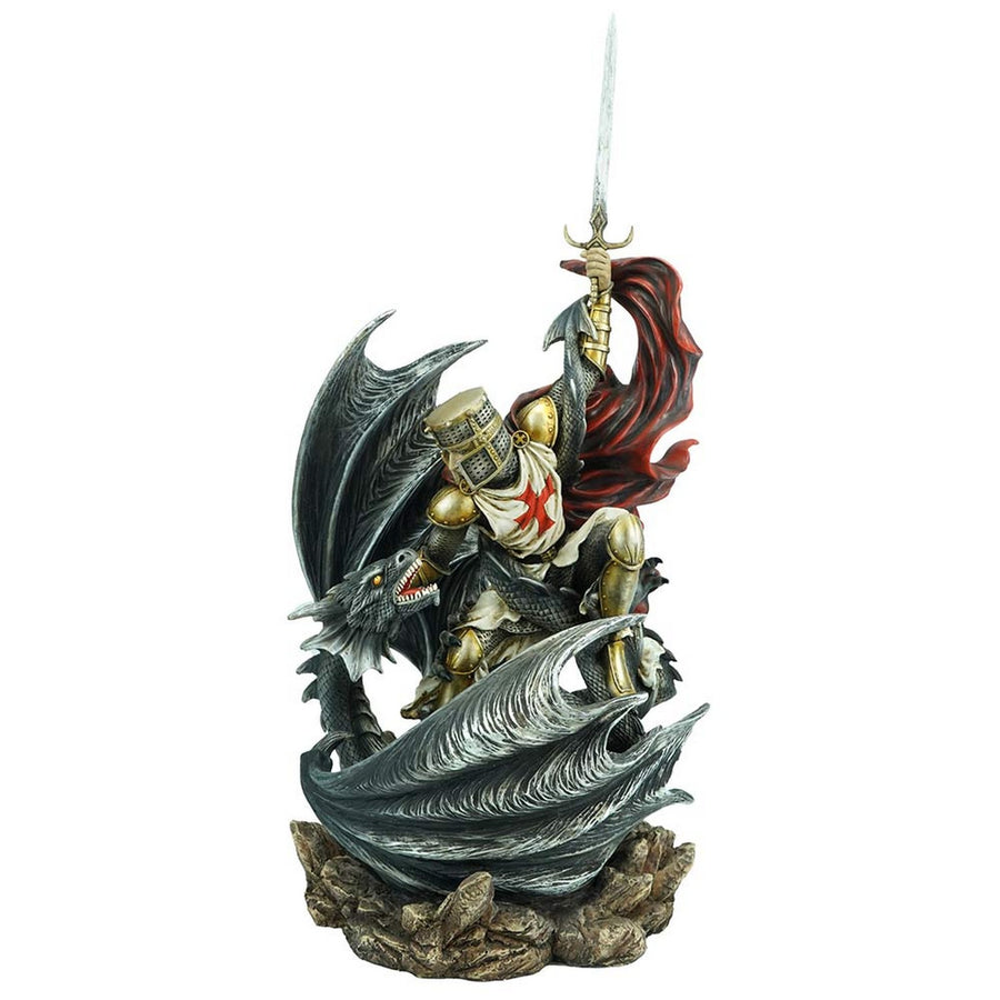 Legends Fall  Templar Knight vs Dragon Resin Figurine D7171B25