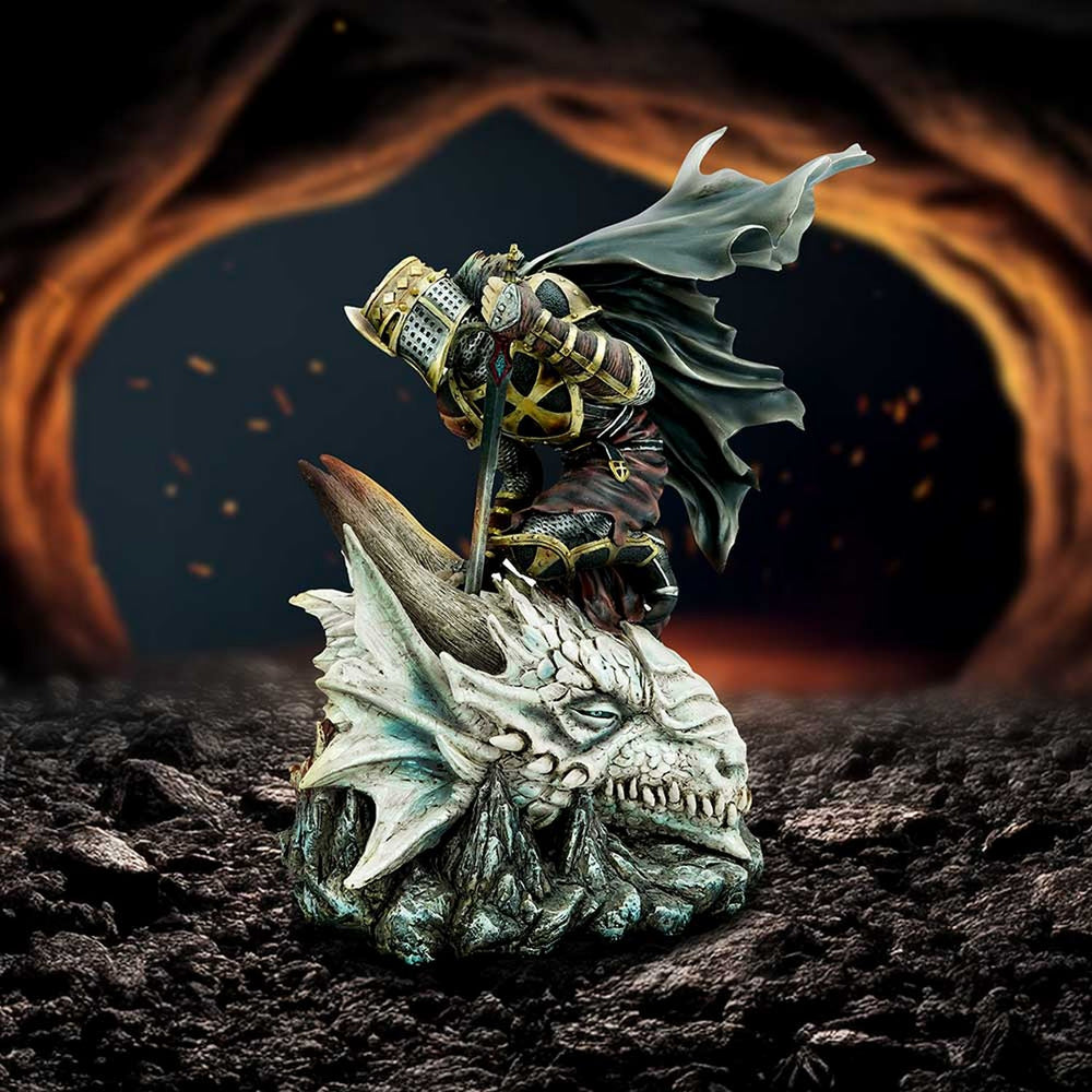 The Price of Valour  Heroic Knight Over Slain Dragon Figurine D7172B25