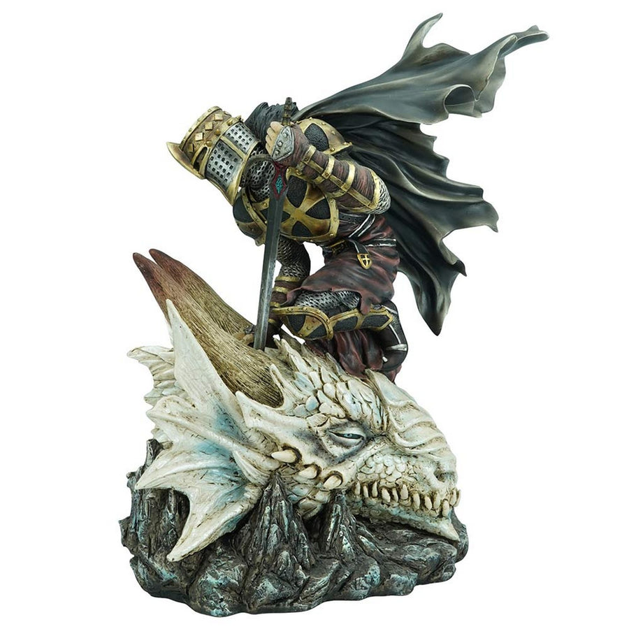 The Price of Valour  Heroic Knight Over Slain Dragon Figurine D7172B25