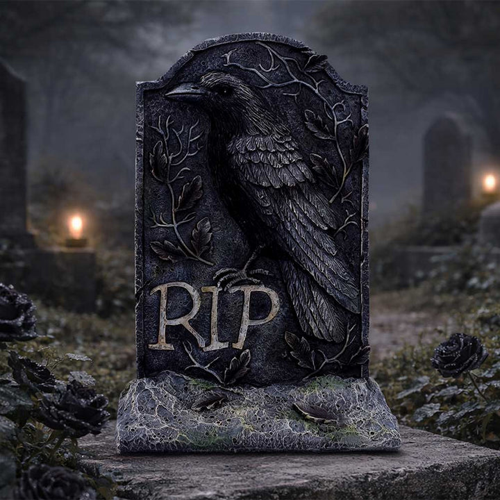The Last Perch Gothic Raven Gravestone 25.3cm D7499B26
