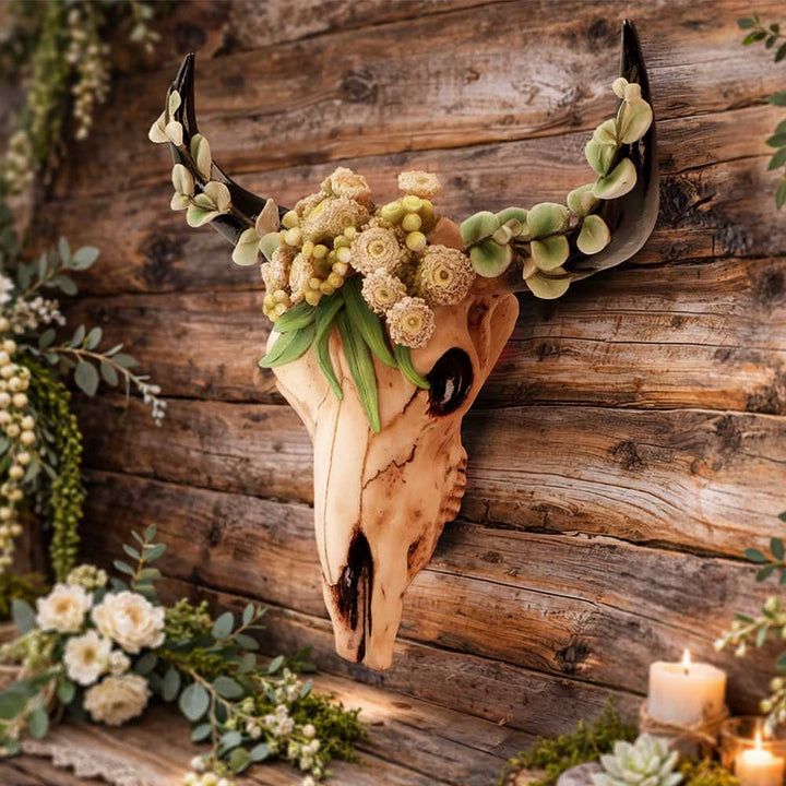 Floral Crown Skull Ornament 27.5cm D7575B26