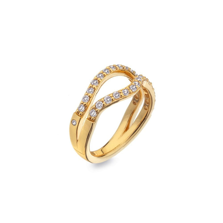 Gold ring with diamond accents