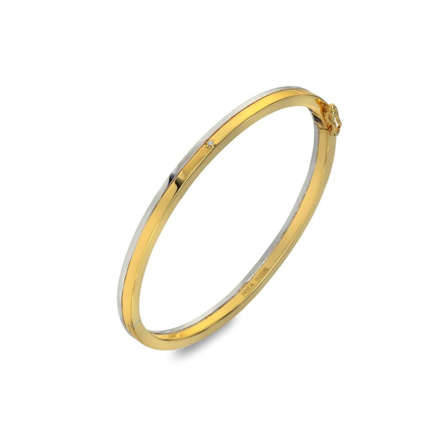 Sterling Silver Parellel Two Tone Bangle DC226