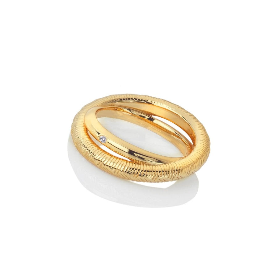 Sterling Silver Droplet Two Tone Bangle DC229