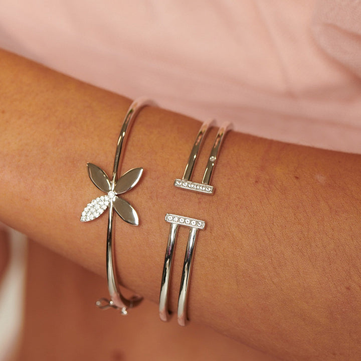 Hot Diamonds Sterling Silver Double T Bar Bangle DC230