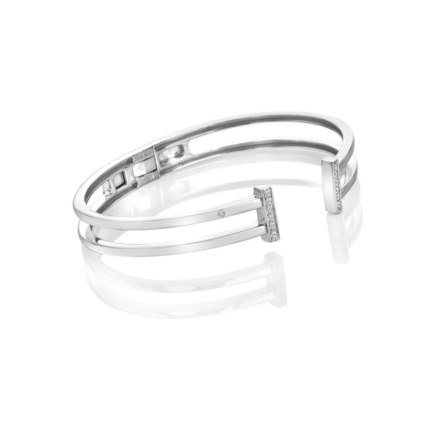 Hot Diamonds Sterling Silver Double T Bar Bangle DC230