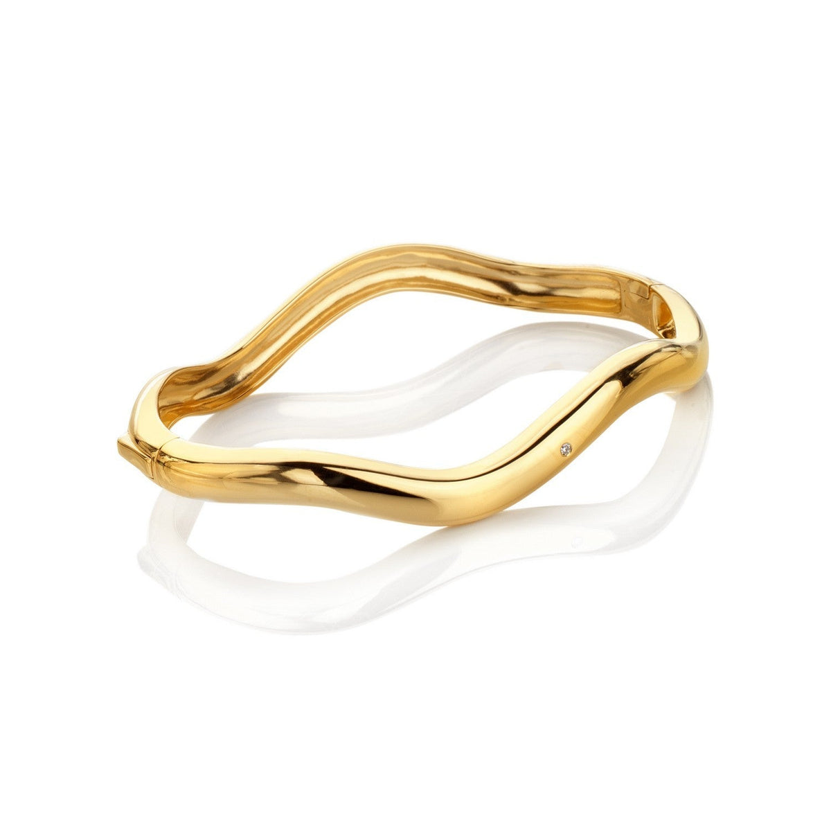 HD x Gold Plateden Edit Sterling Silver 18ct Gold Plated Fiji Bangle DC233