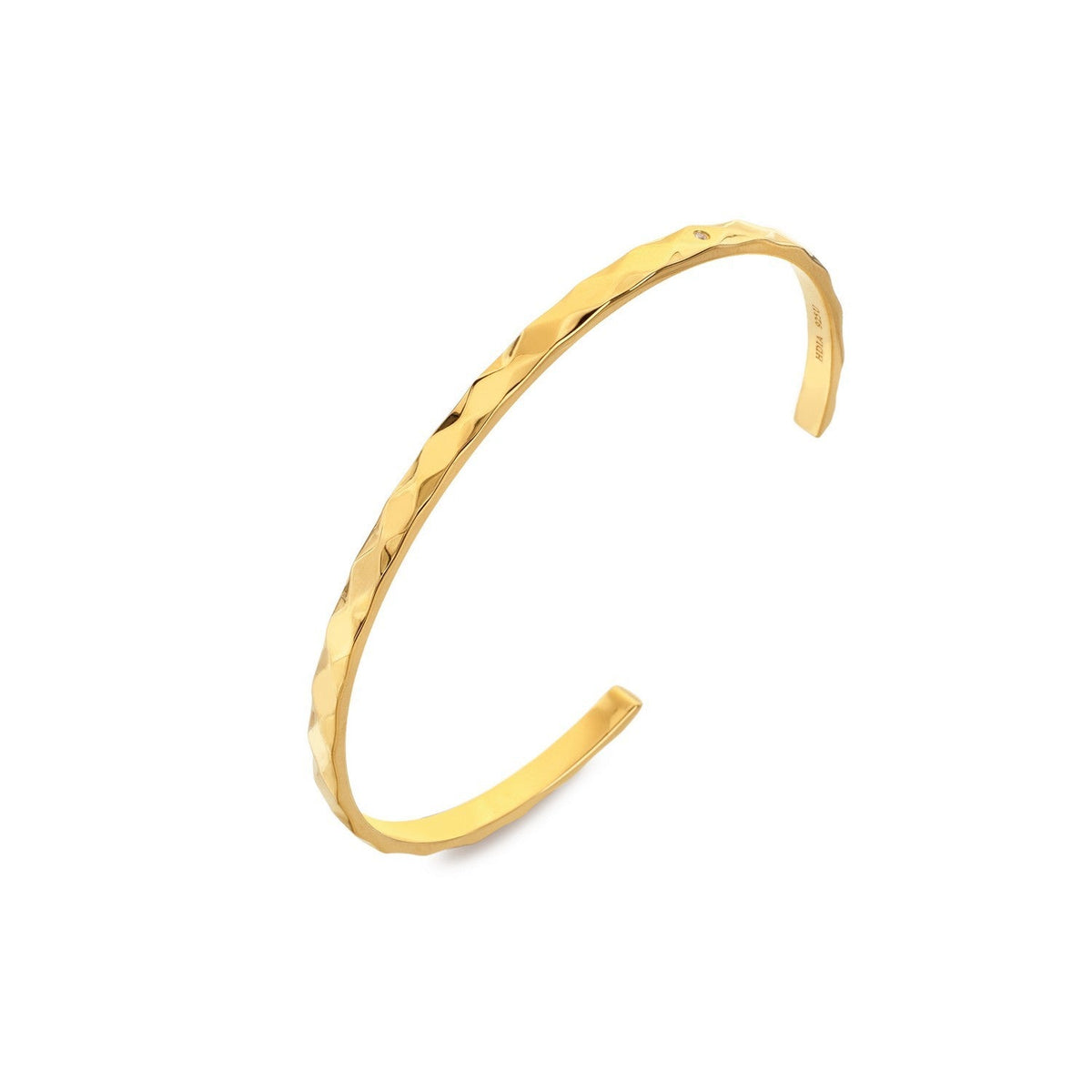 HD x Gold Plateden Edit Sterling Silver 18ct Gold Plated Harlequin Bangle DC235