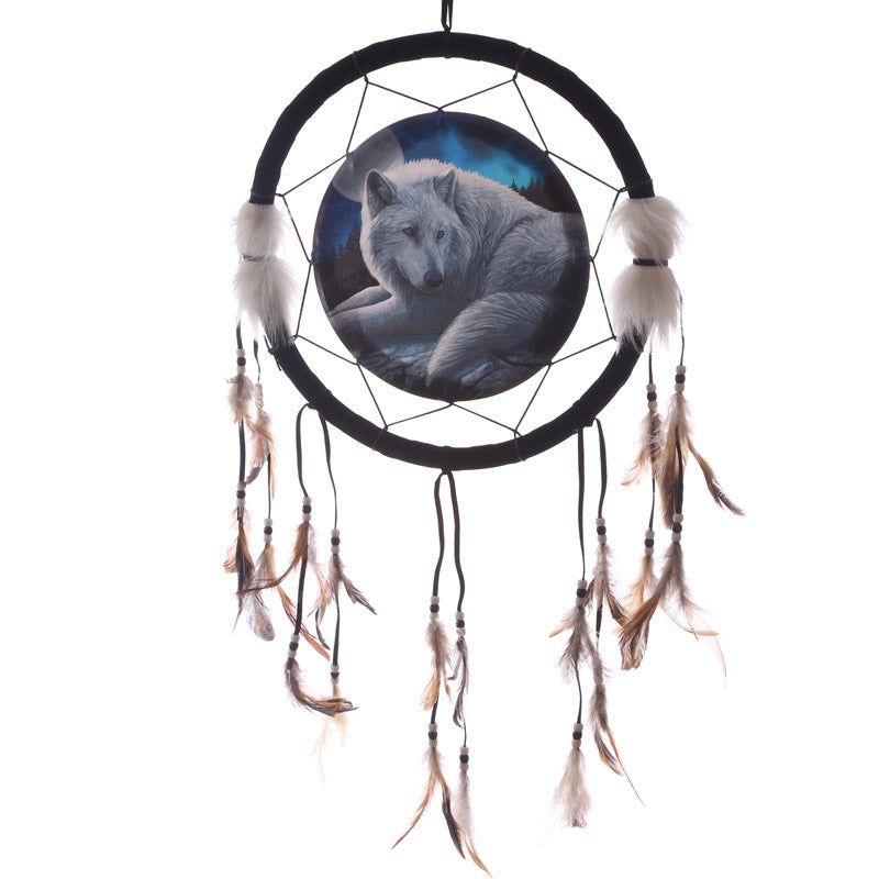 Lisa Parker Guardian of the North Wolf Dreamcatcher 33cm DCPA02T