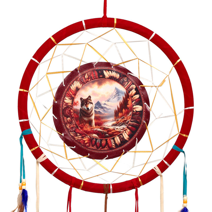 Autumnal Wolf Dreamcatcher 33cm DCPB02T