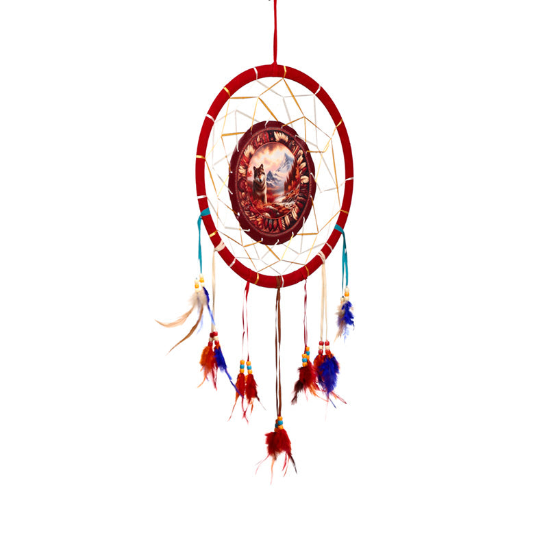 Autumnal Wolf Dreamcatcher 33cm DCPB02T
