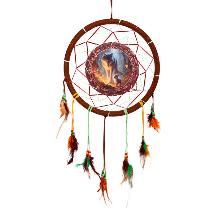 Fairy Dream Wolf & Cub Dreamcatcher 33cm DCPB02U