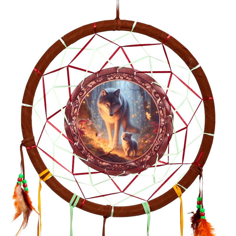 Fairy Dream Wolf & Cub Dreamcatcher 33cm DCPB02U
