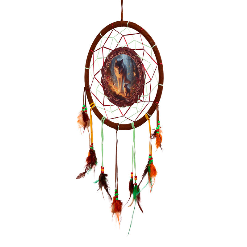 Fairy Dream Wolf & Cub Dreamcatcher 33cm DCPB02U