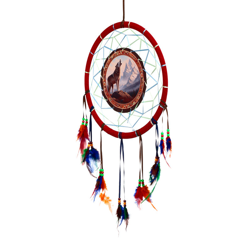 Mountain Wolf Dreamcatcher 33cm DCPB02V