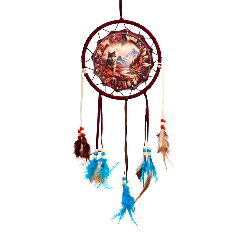 Autumnal Wolf Dreamcatcher 16cm DCPB06T