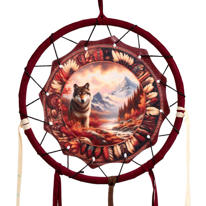 Autumnal Wolf Dreamcatcher 16cm DCPB06T