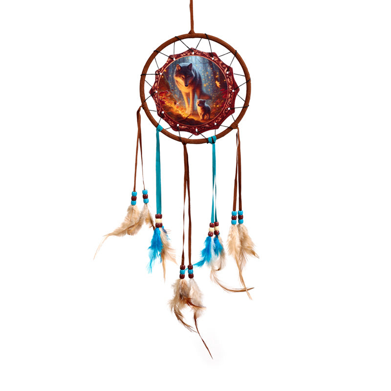 Fairy Dream Wolf & Cub Dreamcatcher 16cm DCPB06U