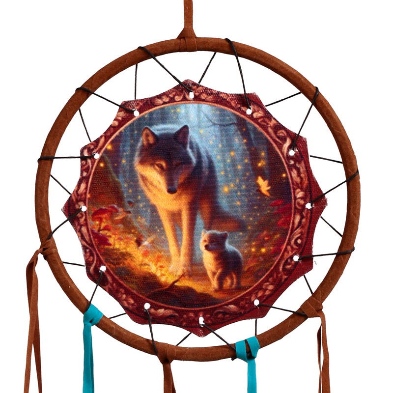 Fairy Dream Wolf & Cub Dreamcatcher 16cm DCPB06U