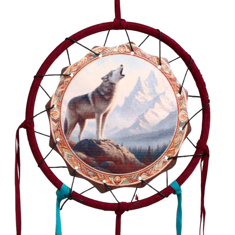 Mountain Wolf Dreamcatcher 16cm DCPB06V