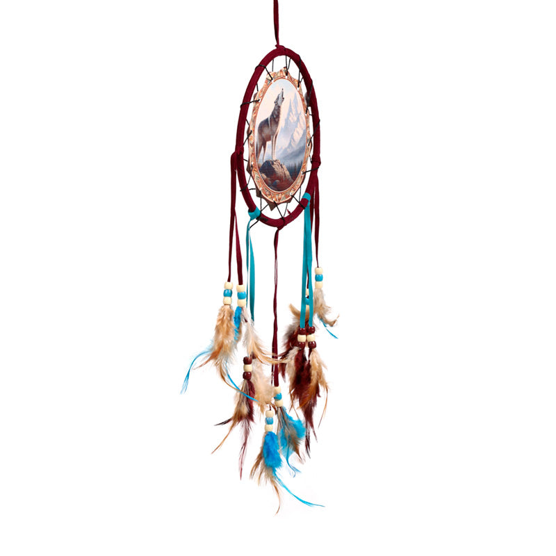 Mountain Wolf Dreamcatcher 16cm DCPB06V