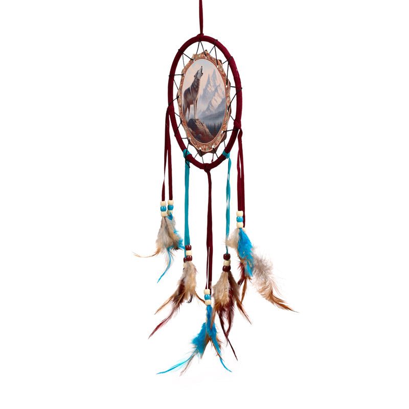 Mountain Wolf Dreamcatcher 16cm DCPB06V