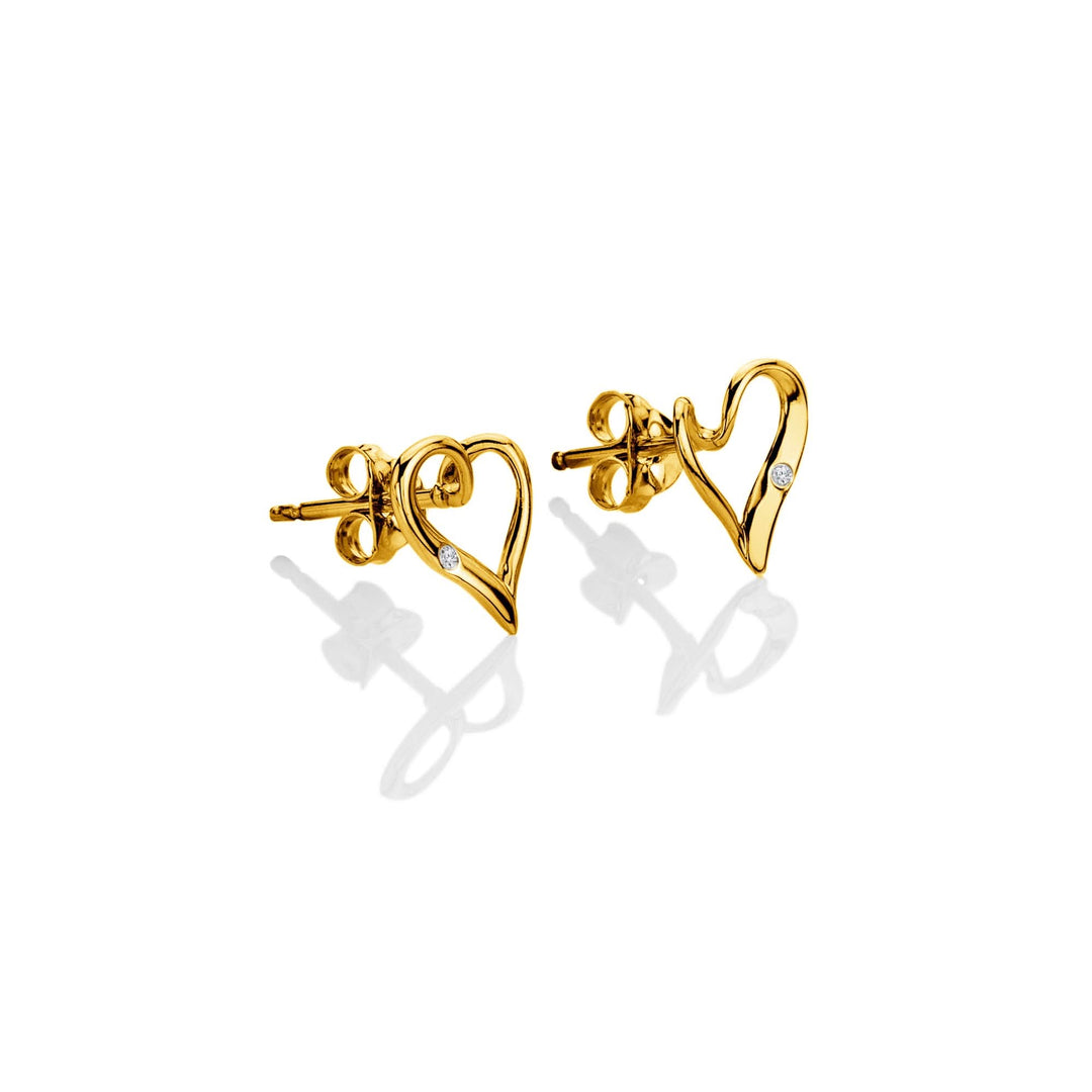 HD X GE Delicate Pointed Twist Heart Earrings DE848