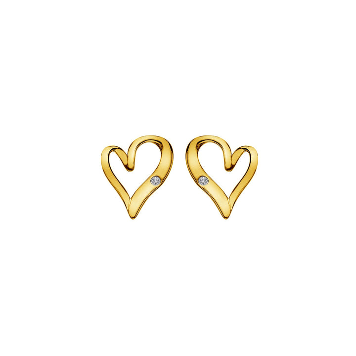 HD X GE Delicate Pointed Twist Heart Earrings DE848