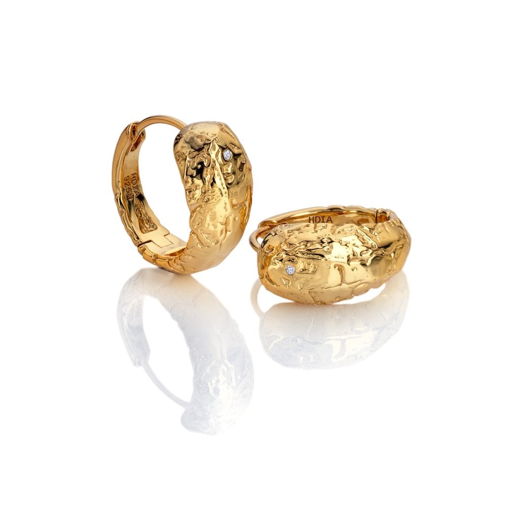 Pair of gold hoop earrings 